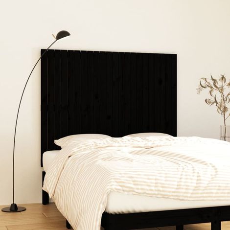 Wand-Kopfteil Schwarz 140x3x110 cm Massivholz Kiefer (1/5)