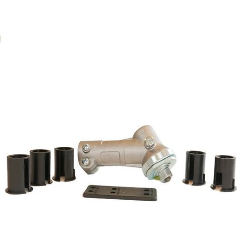 Renvoi d'angle débroussailleuse universel – Adaptateur M10 x 1.25 gauche – Compatible débroussailleuses jusqu'à 45 cc – Pour terrains accidentés