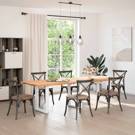 Maison Exclusive - Esstischbeine U-Form 3 Stk. Weiß 70x(72-73) cm