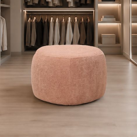 POUF TRIANGOLARE CM 55X55 H. 34 IN TESSUTO EFFETTO BOUCLE' TERRACOTTA (1/2)