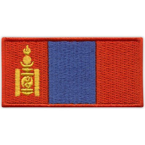 Aufnäher mit der Flagge der Mongolei – selbstklebende Rückseite – gestickter Aufnäher/Abzeichen/Emblem