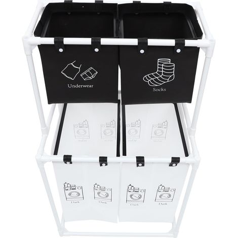 Panier à Linge en Tissu Pliable Grosse Capacité avec Cadre Amovible Rangement des Vêtements la Maison, pour Organiser le Linge Sale Quotidien (1/5)
