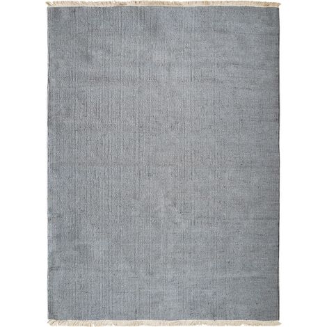 ESSENCE - Tapis en jute et coton avec franges gris clair 120x170 (1/5)