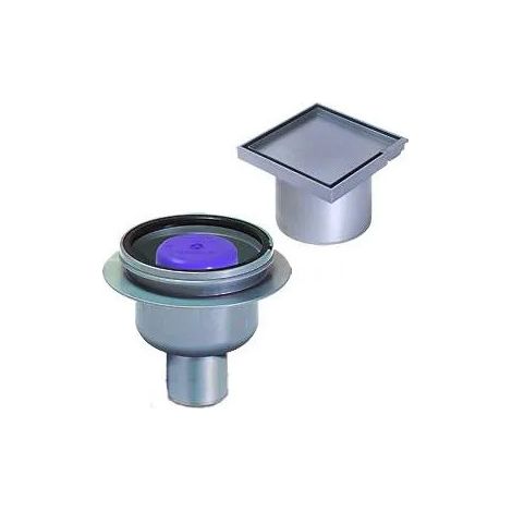 Kessel – Siphon de sol pour receveur prêt à carreler – Sortie DN 50 – Débit 0,9 l/s – Cloche anti-odeur amovible – Grille 110 x 110 mm (1/3)