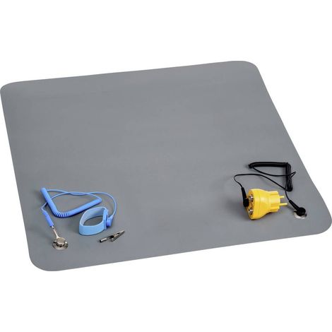 Quadrios Kit tappetini ESD da tavolo Grigio (L x L) 550 mm x 550 mm (1/5)
