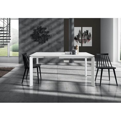 BRAXTON - tavolo da pranzo moderno allungabile in acciaio (1/2)