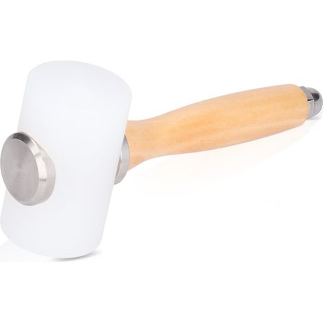 Maillet Cuir, Marteau de Sculpture en Cuir, Marteau de Bricolage en Nylon avec Poignée en Bois, Double Tête pour Gravure et Maroquinerie (1/5)