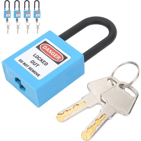 5 jeux de cadenas de sécurité isolés en Nylon, 38mm, durables, anti-poussière, avec clé (1/5)