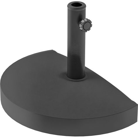 Pied parasol Hauteval lesté 9kg résine métal extérieur noir (1/5)