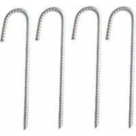 12 pouces piquets de barre d'armature à crochet en J paquet de 4 piquets d'ancrage au sol piquets de tente robustes pour plantes piquets de tissu de paysage antirouille gazon artificiel (1/4)