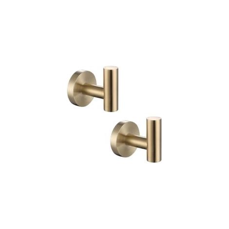 Gancio portasciugamani, gancio portaaccappatoio in acciaio inox SUS 304, gancio portaaccappatoio e porta spugna per il bagno (2 oro) - Crezuo