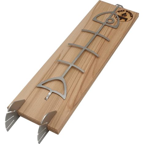 1 Planche à saumon flammé, Hêtre, Support acier inoxydable, Brasero, Cuisson poisson jusqu'à 1,5 kg, Extérieur (1/5)