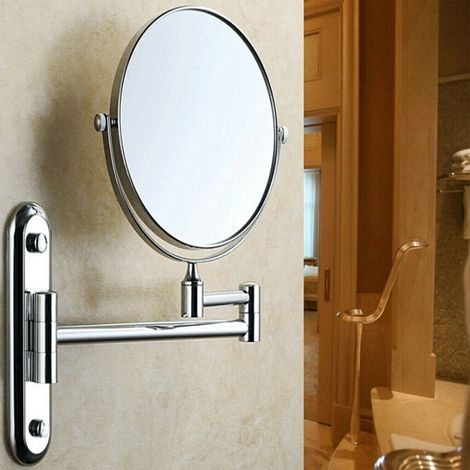 Bathroom Mirror UNHO Make Up Shaving Mirror Chrome 10X Magnifying Wall Mounted
