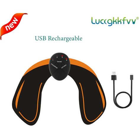 Kabelloser, per USB aufladbarer EMS-Muskelstimulator für Gesäß, Hüften und Bauch – Schlankheitsmassagegerät für Körper und Fitness02215-AquaForge