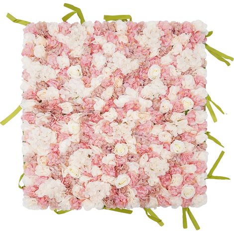 Panneaux Muraux en Fleurs Artificielles, Design Personnalisable, Matériau Écologique, Rouge Rose (1/2)