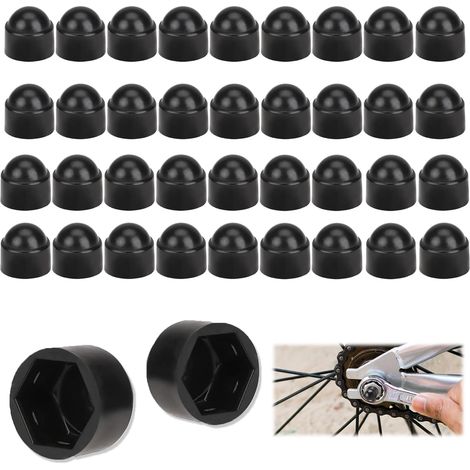 40 Pièces Cache-écrous M8 en Plastique, Cache Vis écrou de Protection M8, Cache-écrou Hexagonal Noir pour Recouvrir Les écrous et Les têtes de Vis Hexagonales (1/5)