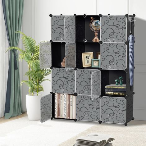 Randaco Armario Portátil DIY con 12 Cubos, Armario de Dormitorio para Ropa y Libros