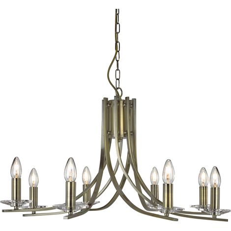 Searchlight Ascona - Lustre à 8 ampoules au fini laiton antique, E14 (1/5)