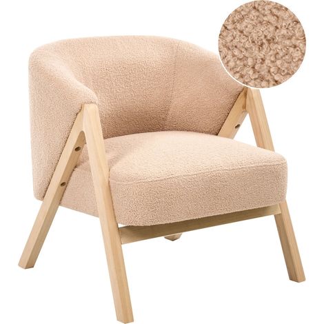 Poltrona da Soggiorno Senza Braccioli bouclè beige Skei (1/5)