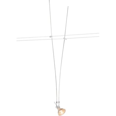 SLV – Spot pour câble tendu MR16 60cm blanc 139071 – Compatible GX5.3 – Pour éclairage intérieur – Écart de câble 15,5cm (1/4)