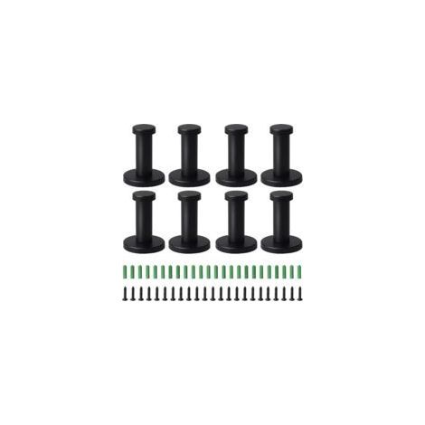 Set mit 8 schwarzen, runden Edelstahl-Wandhaken (53 mm Durchmesser) inklusive Befestigungsmaterial. Geeignet für Bad, Küche oder Schlafzimmer. (1/5)