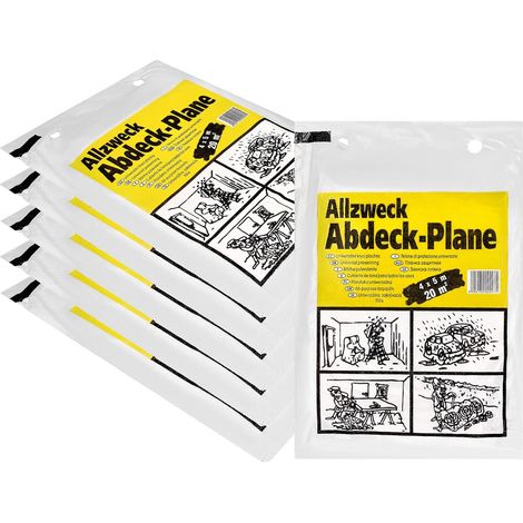 Kotarbau – Lot de 10 films plastiques transparents 4 x 5 m – Protection contre poussière et peinture – Polyéthylène recyclé – Pour rénovation et déménagement (1/5)