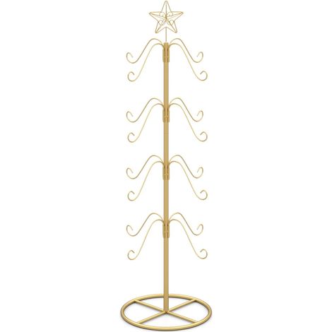 Porta calze di Natale con 16 ganci, metallo dorato