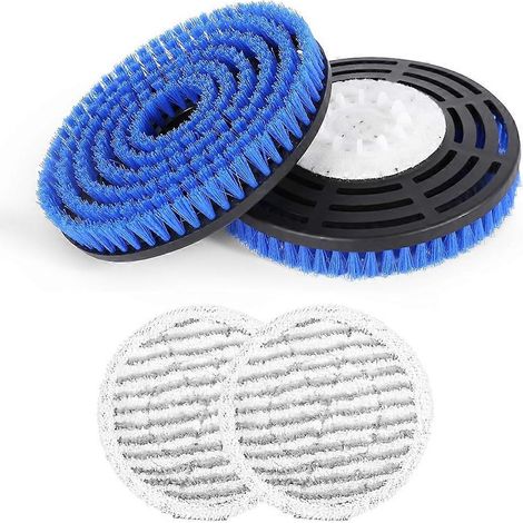 Pour balai vapeur et serpillière Shark séries S7000 S7001 S7201 S8001 S8201 : 2 têtes de brosse + 2 tampons absorbants en microfibre (1/5)