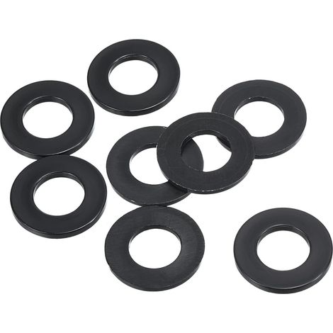 M12 Rondelle Plate en Nylon, 8 Paquet 12mm ID 24mm OD Étanchéité Espaceur Joint Anneau pour Robinet Tuyau Eau Tuyau Fixation Boulon, Noir (1/5)