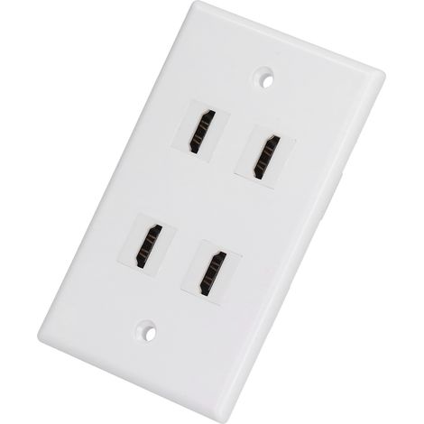 Plaque murale d'interface multimédia HD 4 pouces, panneau de prises ABS standard américain pour système home cinéma avec récepteur AV (1/5)