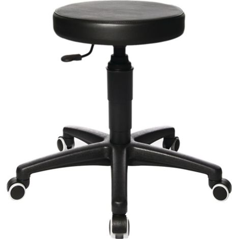 Sgabello girevole Tec 70 con rivestimento in similpelle nero altezza seduta 390-520 mm (1/3)