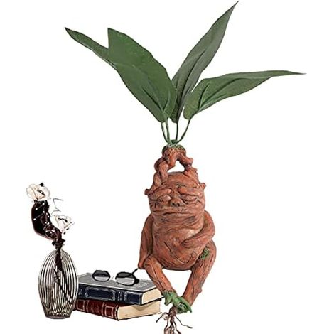Magical Creatures Mandrake, Harry Potter Toy Dolls, Hand Painted Magical Creature, Harry Pot Mandrake Ornament, Cadeau pour la Maison, Le Jardin, la Cour, la pelouse, 5 x 13 cm