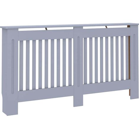 vidaXL Cubierta para radiador MDF gris antracita 152x19x81,5 cm (1/2)
