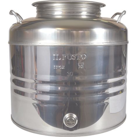 Fusto inox per olio graffato - lt.20 - Ø mm 310x332h (1/5)
