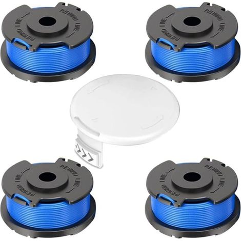 4 Pack Bobine Fil Coupe Bordure remplacements pour Ryobi One + AC14RL3A 18v 24v 40v Coupe Bordures, Bobine Ø 1,6mm, Longueur 20,11m (4 Bobine Fil Coupe Bordure,1 Couvercle) (1/4)