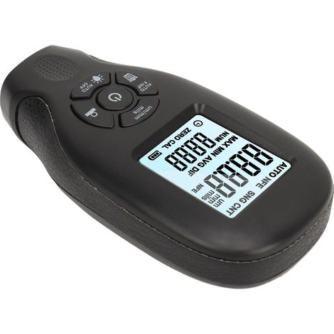 Jauge d'épaisseur pour peinture automobile, noir, plage de mesure 0-2000 µm, étalonnage automatique, écran LCD rétroéclairé, jauge d'épaisseur de revêtement (1/5)
