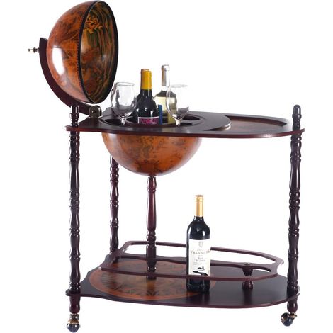 COSTWAY Botellero Globo Minibar Estante del Vino Barra de Inicio con Mesa y Ruedas (1/5)