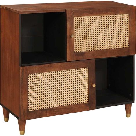Sideboard Braun 80 x 33,5 x 75 cm Massivholz Mango