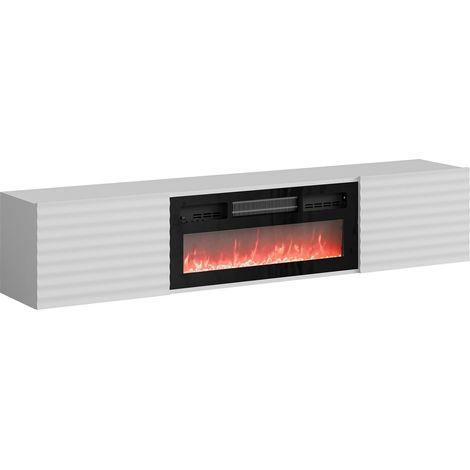 Meuble TV Charlotte 206, Blanc, Le nombre de portes: 0, Nombre de tiroirs: 0, 183x37x35cm