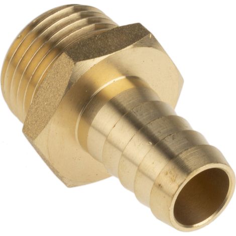 Raccord de tuyau souple RS PRO Droit, G mâle 1/2" Laiton ( Prix pour Paquet de 2 ) (1/4)
