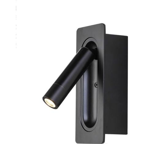 Modern wall light with magnetic control for hotel, bedside lamp, reading lamp, adjustable angle LED spotlight, minimalist Nordic style, integrated wall light for hallway, entrance, black. (1/3)