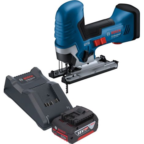 Bosch GST 18V-125 S Professional Scie sauteuse sans fil 18 V 125 mm Brushless + 1x batterie 4,0 Ah + chargeur