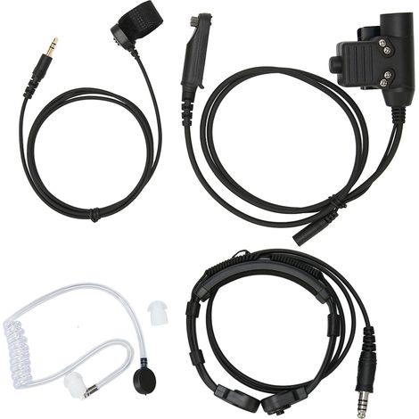 Casque micro gorge prise 7,1 mm avec adaptateur PTT Push to Talk pour Baofeng UV‑9R PLUS UV‑XR BF‑9700 (1/5)
