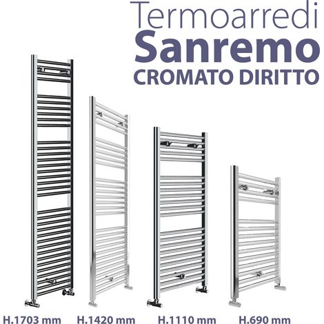 LAZZARINI Scaldasalviette Termoarredo Cromato Dritto 690 X 450 Mm (1/3)