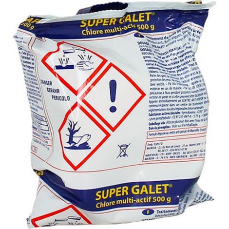 Mareva – Chlore multifonctions désinfectant pour piscine – Galet de 500 g pour 50m3 – Action clarifiante et anti-algues – 20014U (1/6)