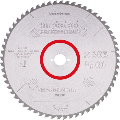 Metabo - Lame de scie circulaire à bois, 305x30 mm, 60 dents 628228000