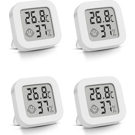 4 Mini Digital Thermometers – Indoor Temperature & Humidity Display (1/5)
