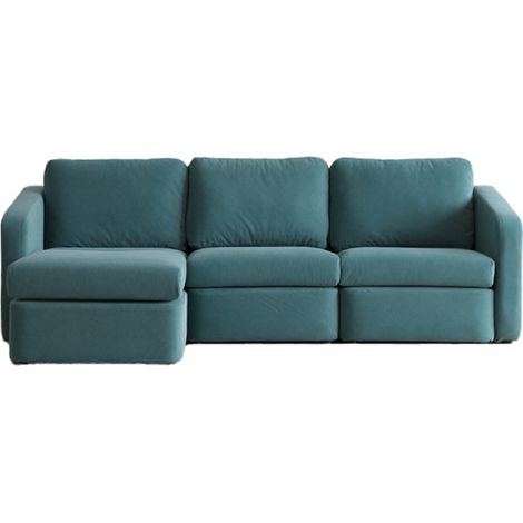 Divano componibile 3 posti blu con pouf KONEKT