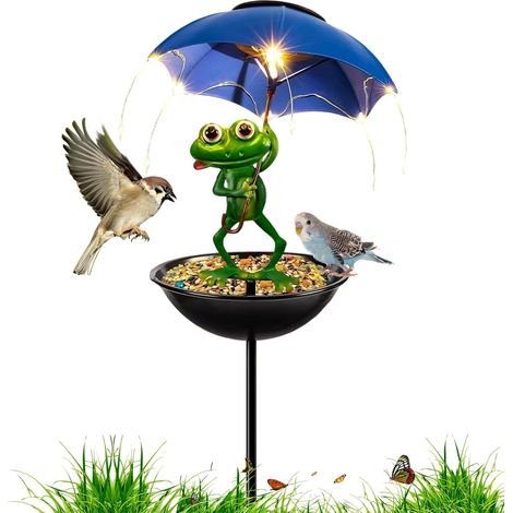 für Vögel Solarenergielampe mit Froschfigur für den Garten