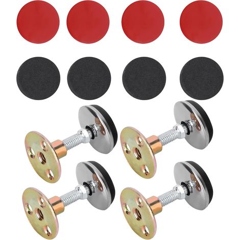 Stabilisateur Mural Réglables Anti-secousse Feutre Lot de 4 Fixateurs de Tête de Lit en Acier Inoxydable Silencieux et Facile à Installer pour Lit et Chaise (1/5)